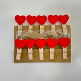 Heart Wooden Clips